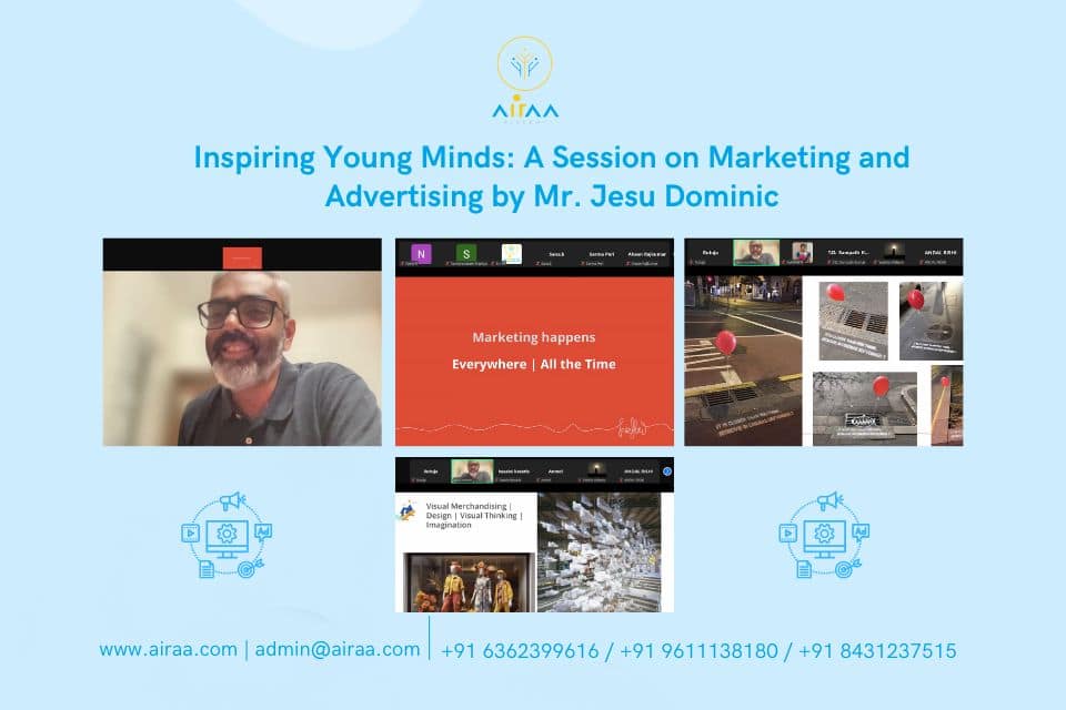 Marketing and Advertising session at airaa academy - the best CBSE school in Bangalore
